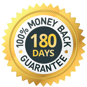 180-day money-back guarantee badge